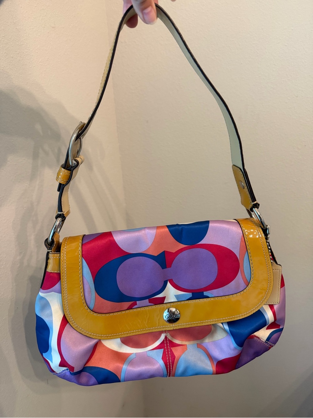 Vintage Coach Soho Scarf Print Flap Bag